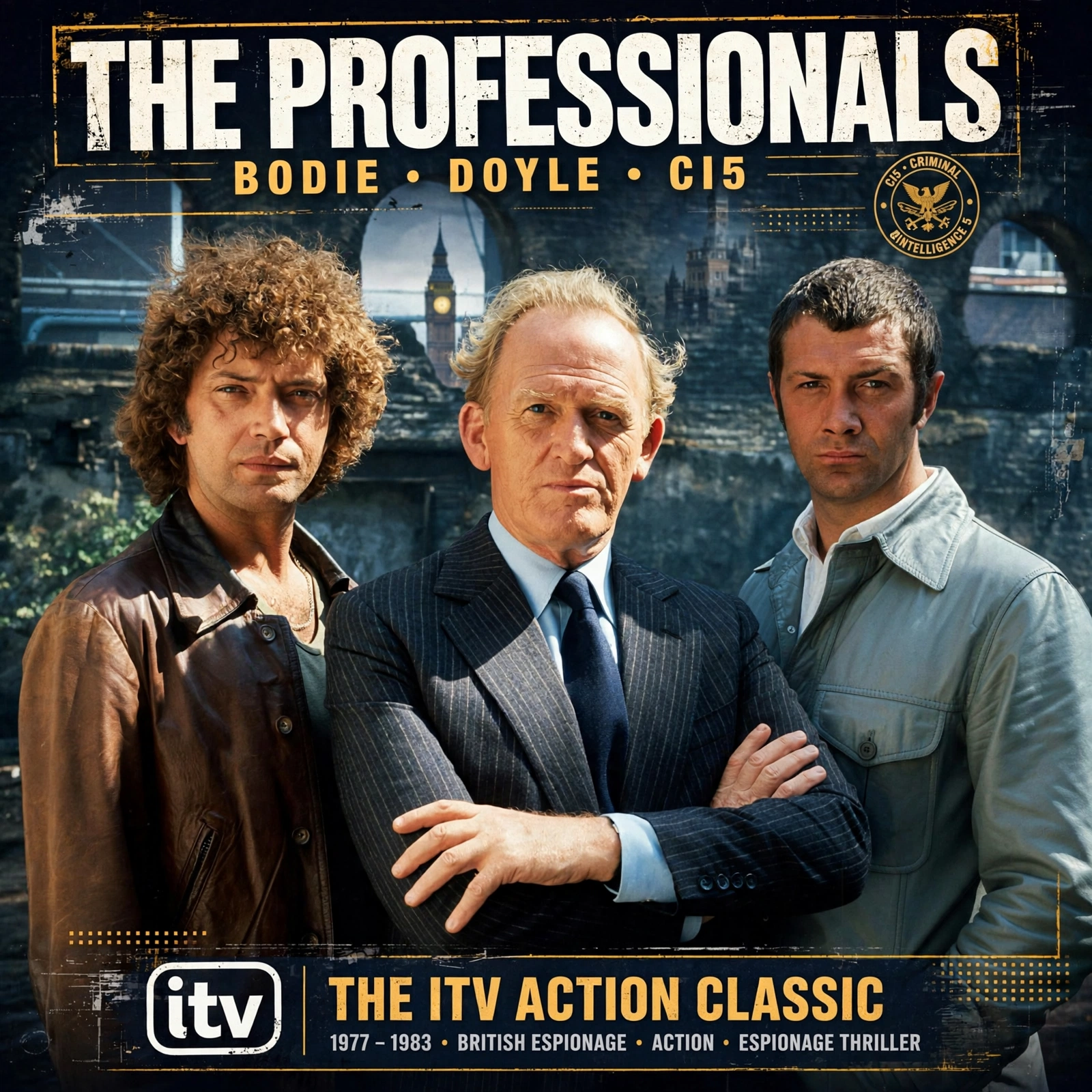 Illustration of The Professionals: Bodie, Doyle, CI5 and the ITV Action Classic