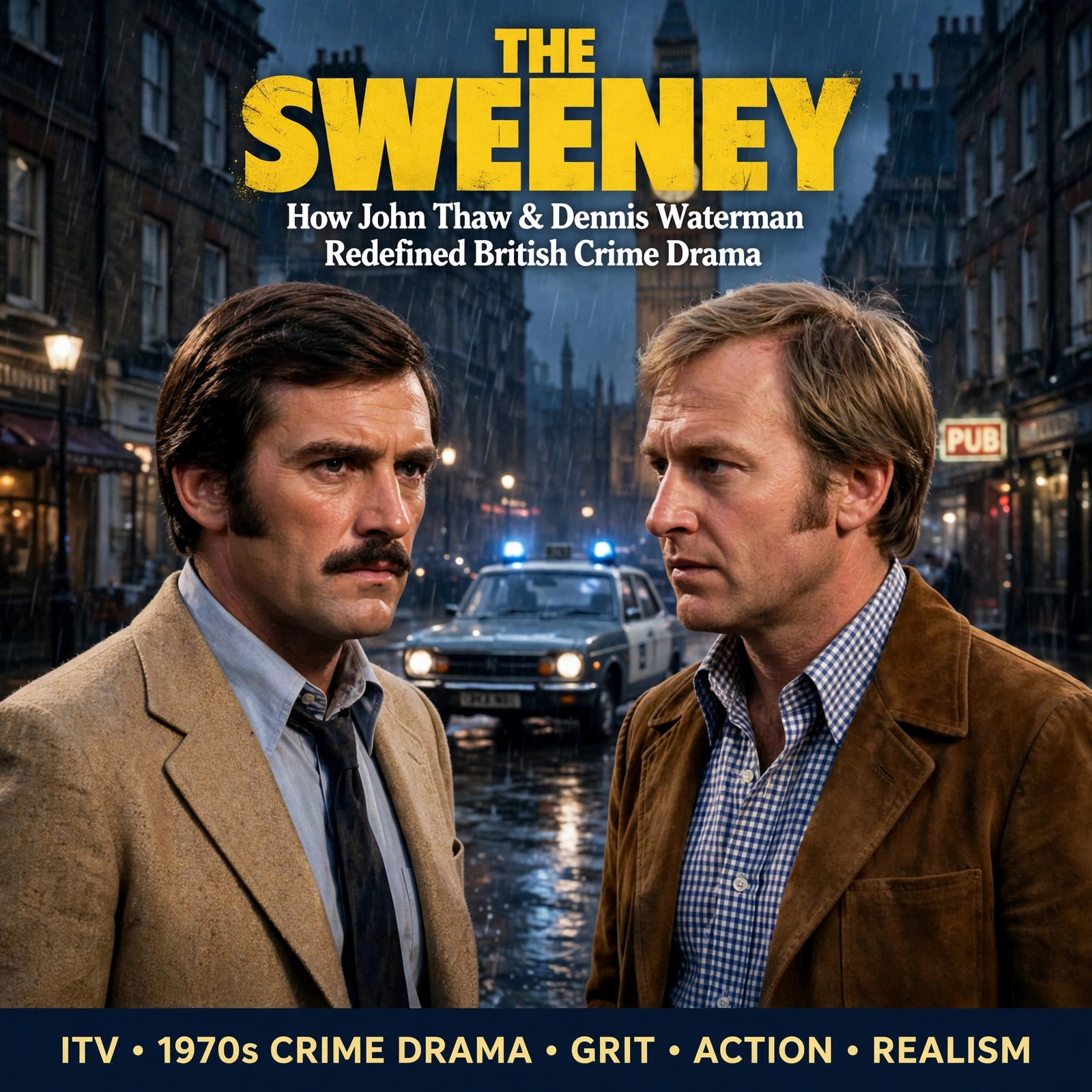 Illustration of The Sweeney: How John Thaw and Dennis Waterman Redefined British Crime Drama